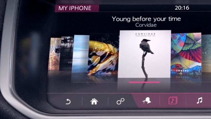 InControl touch music app screen