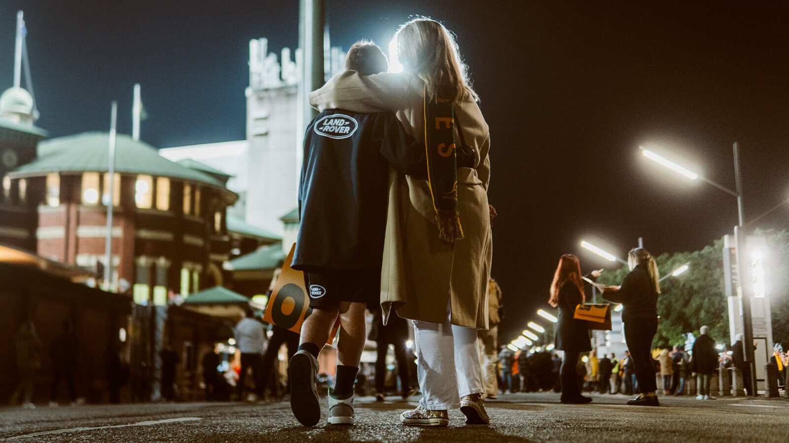 Mother and child walking